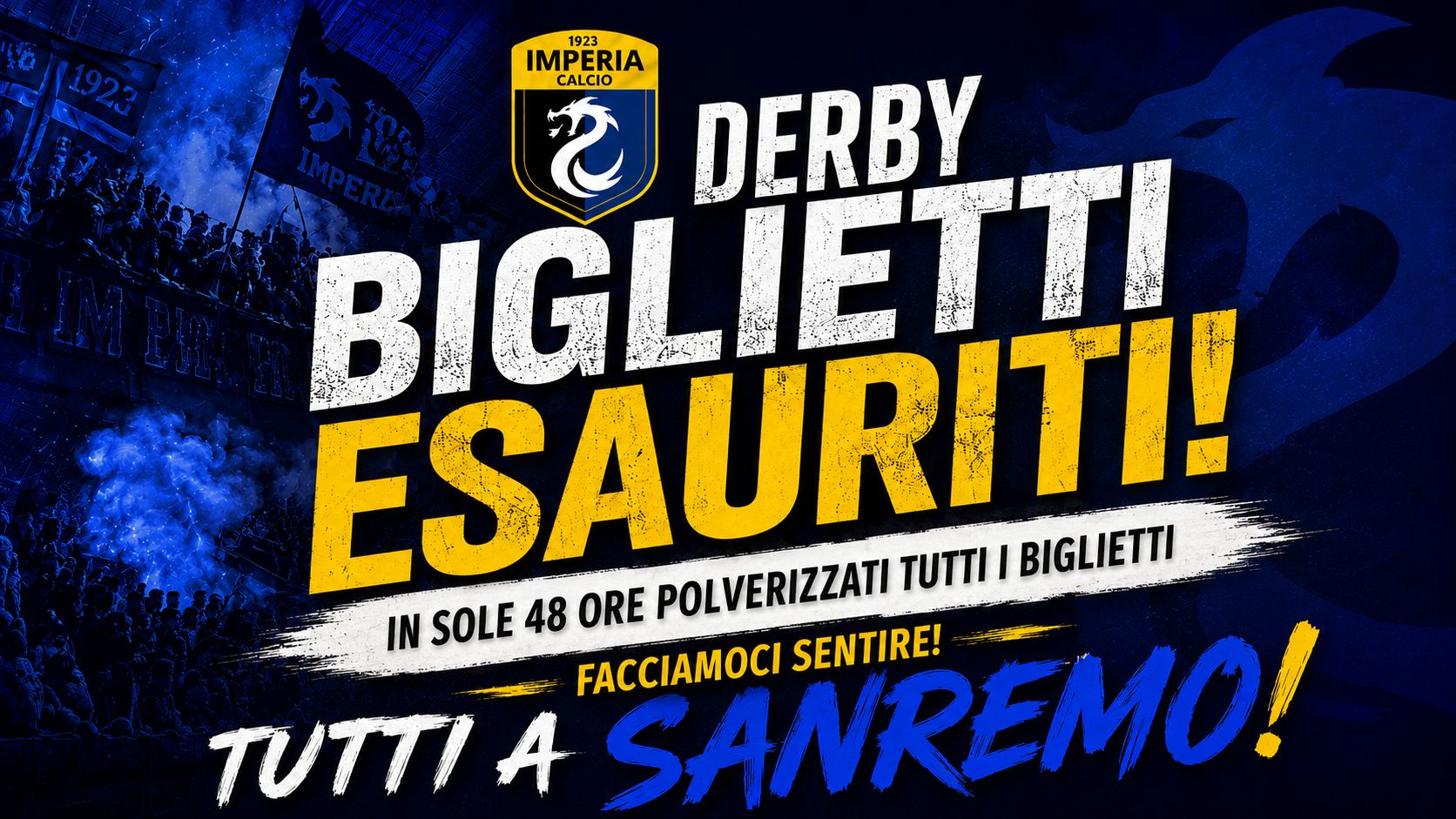 Derby Sanremese-Imperia: biglietti settore ospiti esauriti
