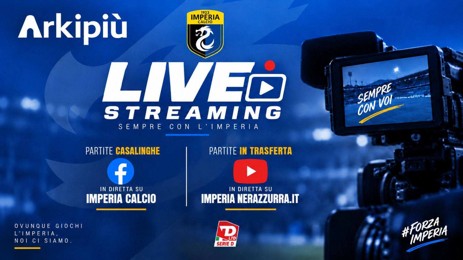 Le partite dell’Imperia in live streaming!